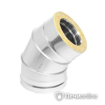Колено 135° (45°) Теплов и Сухов Отвод Термо 45* ОТ-Р 430-0.5/оцинковка D120/180 в Берёзовском