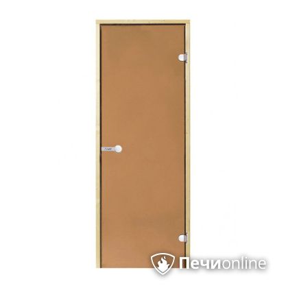 Дверь для бани Harvia Стеклянная дверь для сауны 7/19 коробка сосна бронза  D71901М в Берёзовском