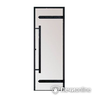 Дверь для бани Harvia Стеклянная дверь для сауны LEGEND 7/19 черная коробка сосна сатин D71905МL в Берёзовском